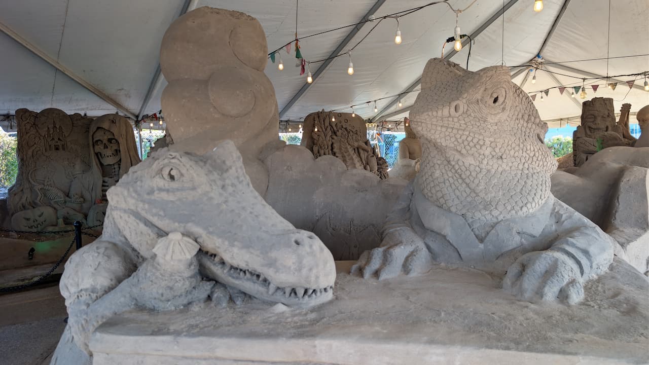 Sand sculptures at Sandcastle Village South Padre Island